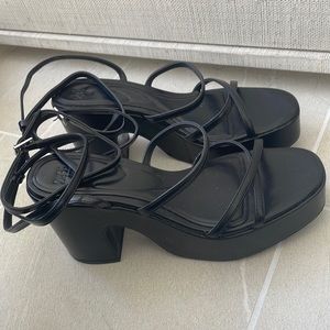 Zara Black Heeled Sandals 38